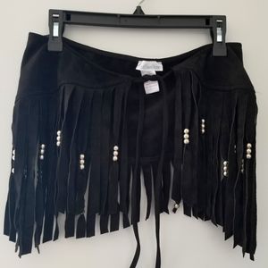 iHeartRaves Fringe Tie Skirt